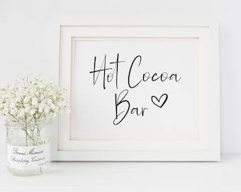 Hot Cocoa Bar - Hot Chocolate Bar Sign - Hot Cocoa Cart Sign - Winter Party Decor - Party Beverage Station - Party Drink Station Signage