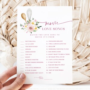 Love Songs Trivia Game - Printable 5x7 Game - Whisked Away - Kitchen ...