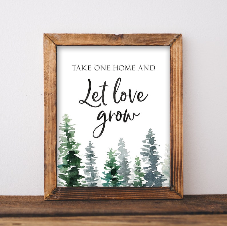 Let Love Grow Sign Tree Favors Sign Plant Favors Sign Etsy