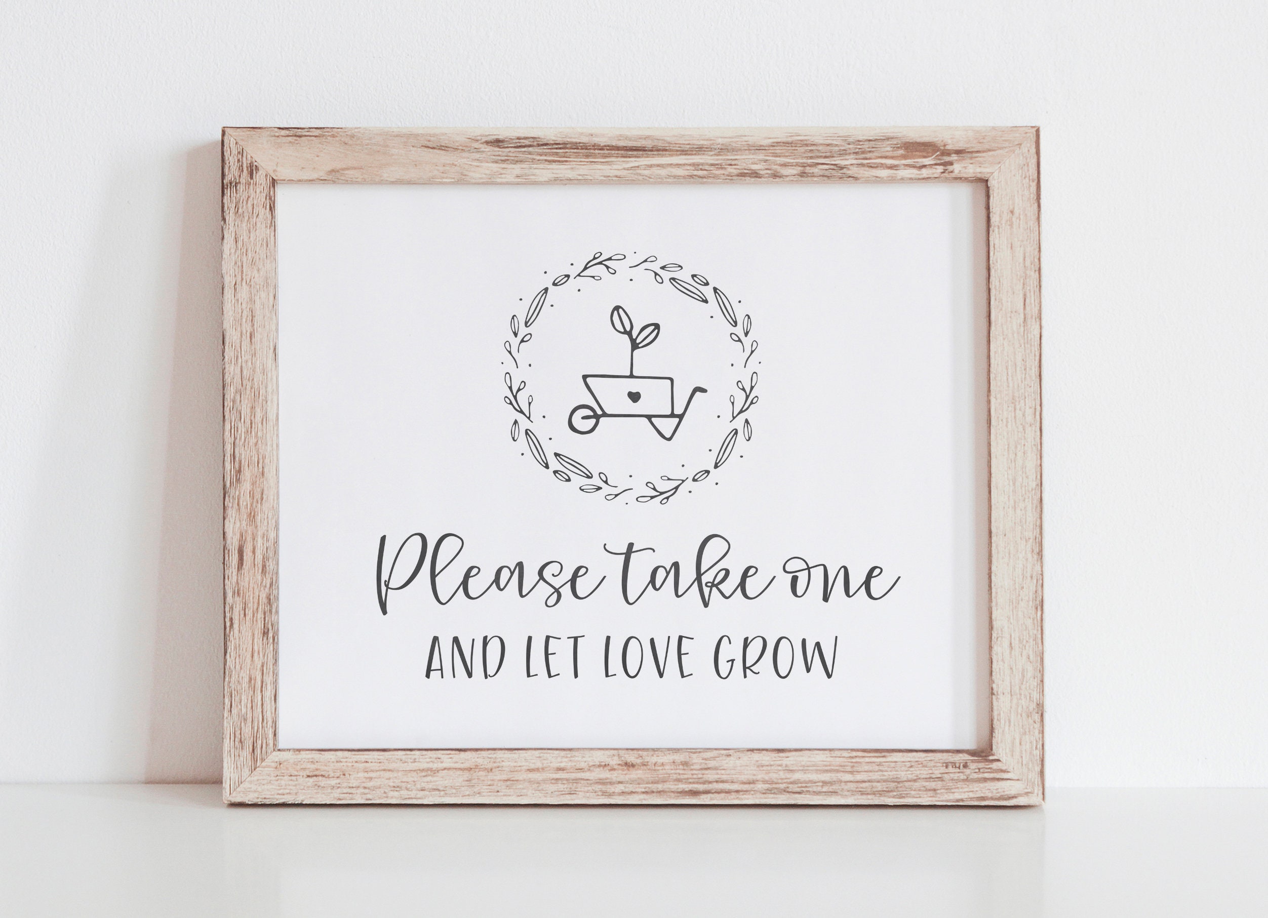 Let Love Grow Sign - Let Love Grow Favors Printable - Seed Favors Sign - Plant Favors Printable - Let Love Grow Bridal Shower Decorations