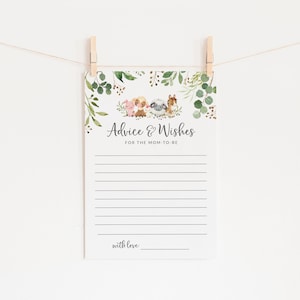 Tarjetas de consejos para baby shower de animales de granja: tarjetas imprimibles con consejos y deseos: baby shower de animales de granja: consejos para la futura mamá: género neutro