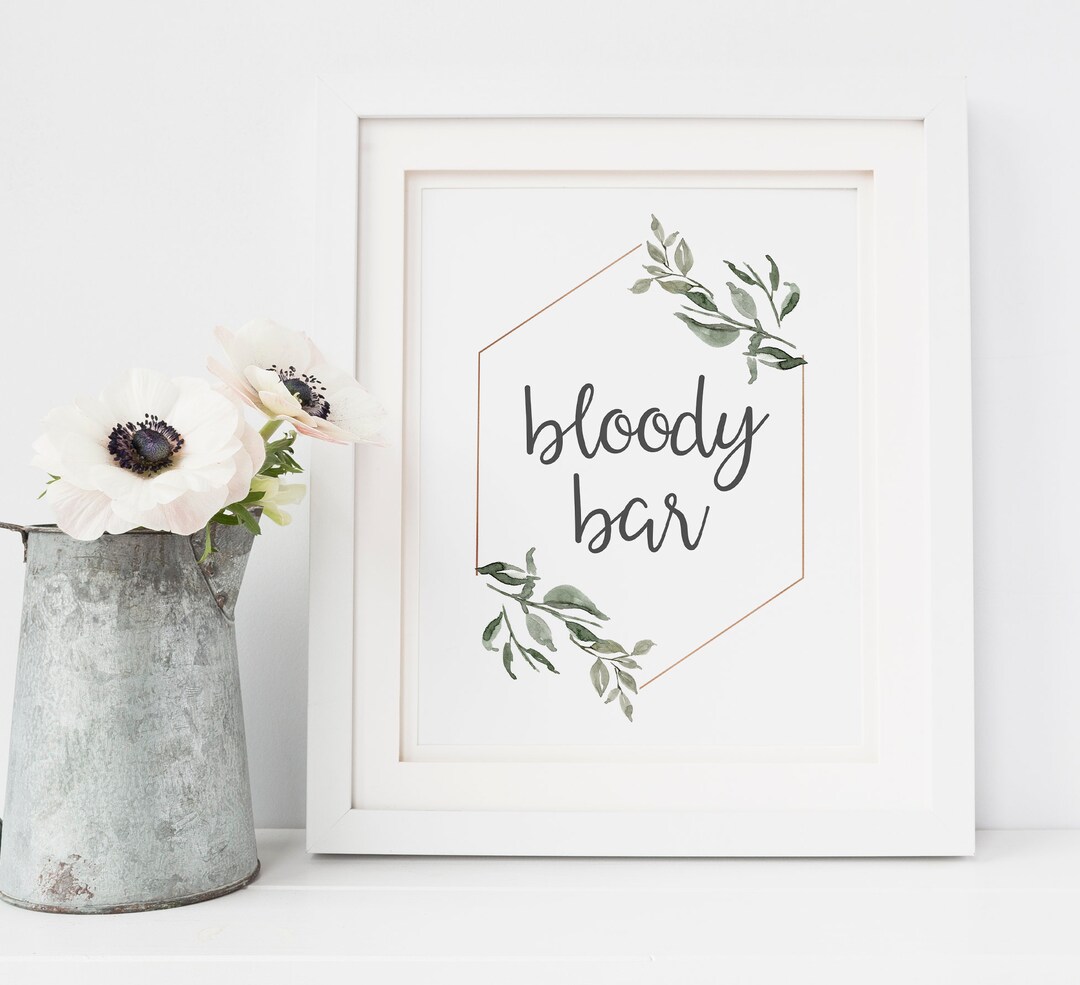 Bloody Mary Bar Sign - Party Bar Printable Sign - Bloody Mary Station ...