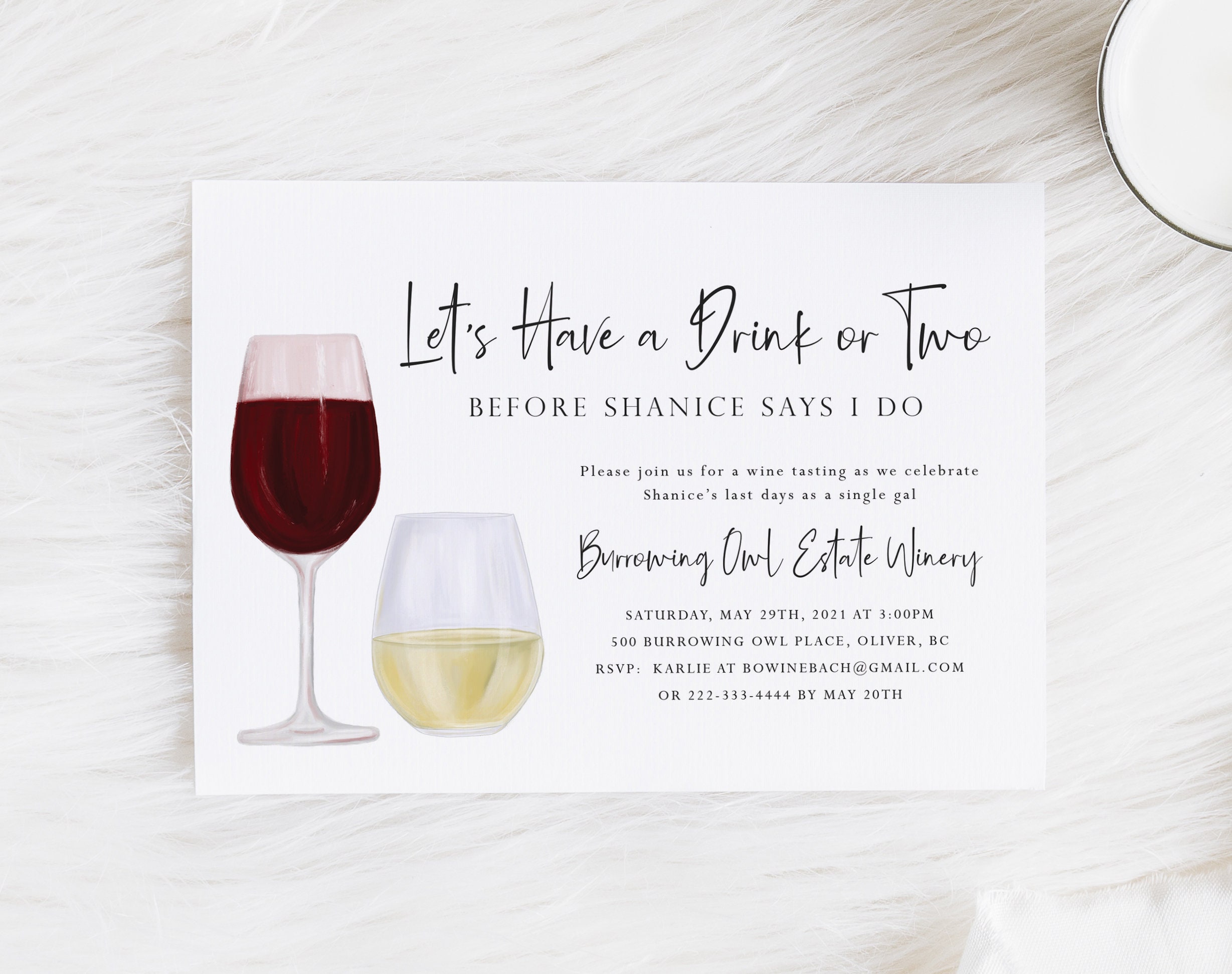 Winery Wedding Party Invitation, Wine Birthday Party Wine Bachelorette, Wine and Dine Wine
