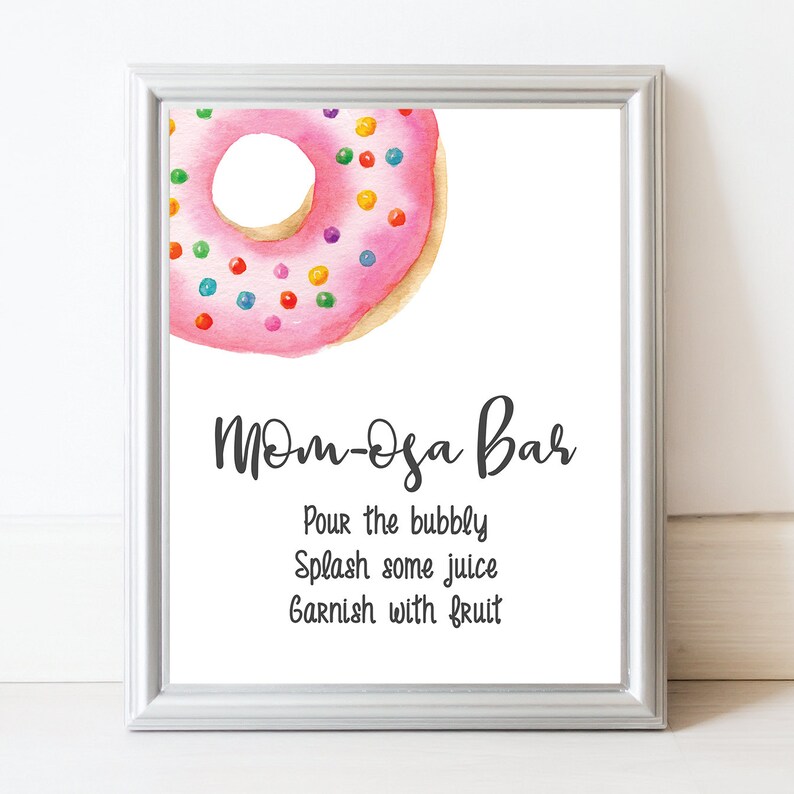 Donut Baby Shower Signs Mom-osa Bar Signs Donut - Etsy