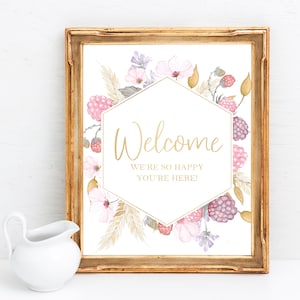 Baby Shower Welcome Sign - Bridal Shower Welcome Sign - Berry Themed Party Decor - Welcome Sign Printable - Berry Baby Shower - Berry Party