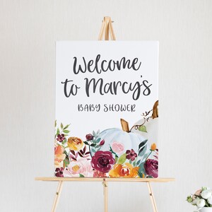 Pumpkin Baby Shower Welcome Sign - Printable Welcome Sign for Baby Shower - Custom Welcome Sign - Fall Pumpkin Baby Shower - Little Pumpkin