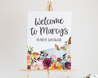 Pumpkin Baby Shower Welcome Sign - Printable Welcome Sign for Baby Shower - Custom Welcome Sign - Fall Pumpkin Baby Shower - Little Pumpkin