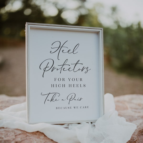 Wedding Heel Protectors Sign - High Heel Protectors Printable Sign - Outdoor Wedding Ceremony Signage - Minimalist Wedding Printable