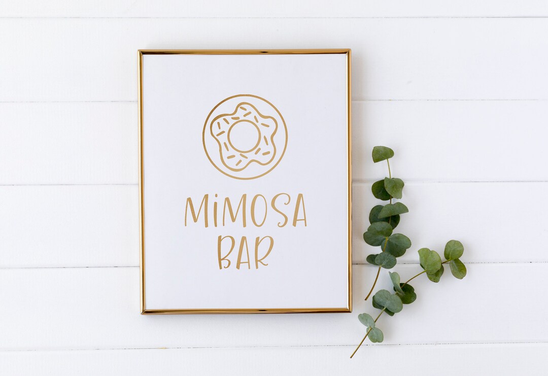 Donut Party Mimosa Bar Printable Sign - Donut Baby Shower Decor ...