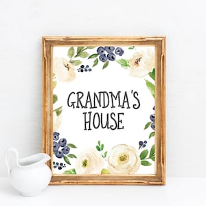 Grandma&#39;s House Sign - Gift For Grandma - New Grandma Gift - Grandma Sign - Grandma Print - Mothers Day Gift - Grandma Quote - Printable Art