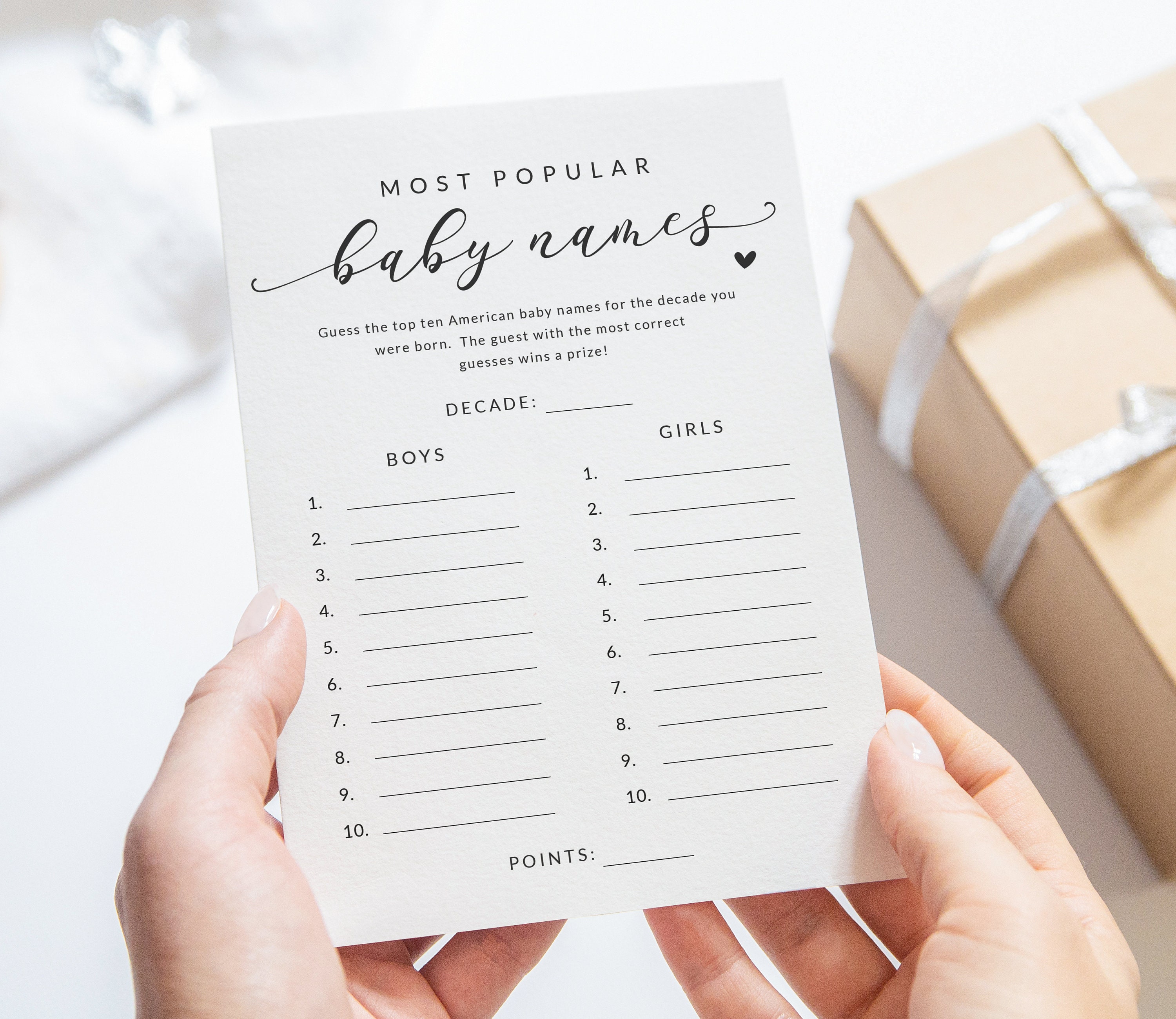 Popular Baby Names by Decade Game With Answer Key Printable - Etsy
