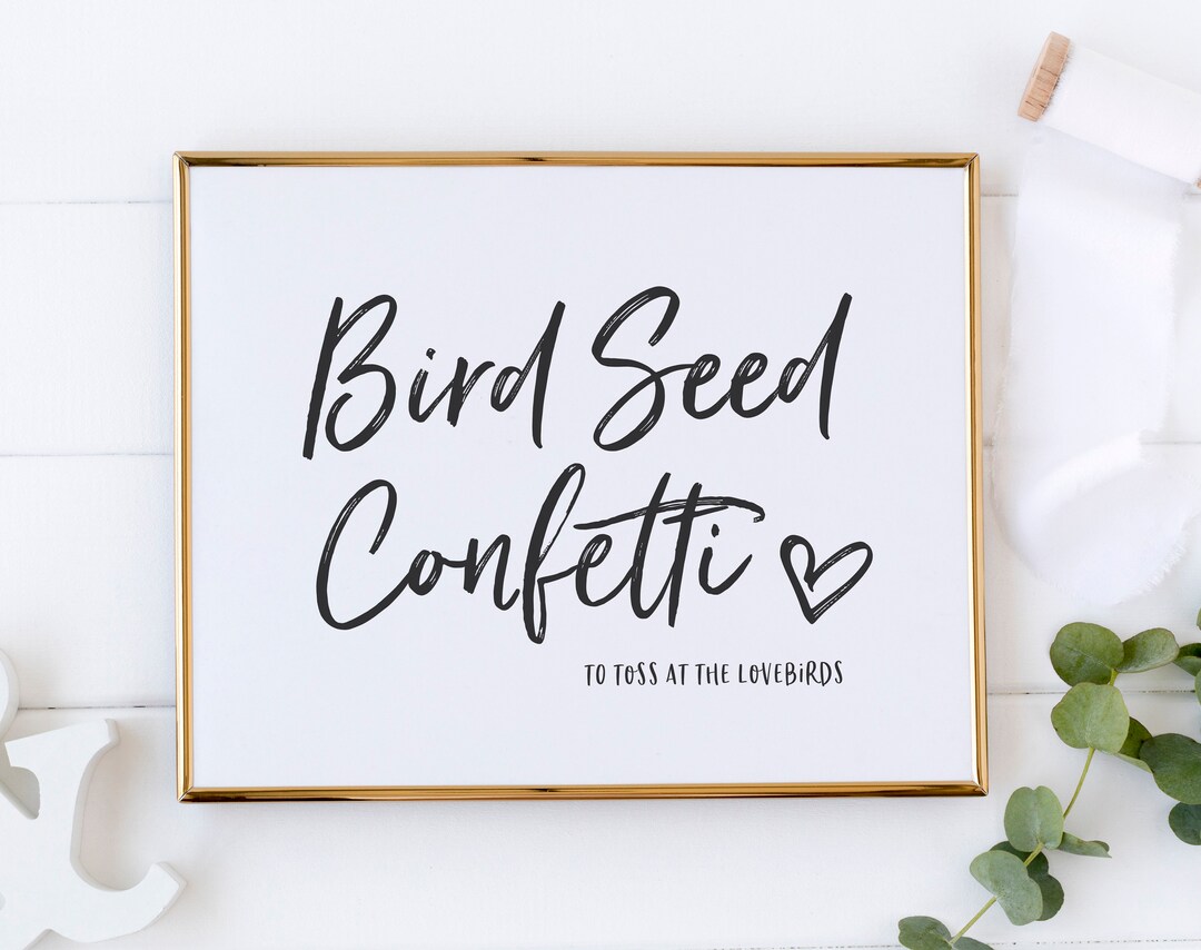 Bird Seed Confetti Wedding Sign to Toss at the Lovebirds Bird Seed Wedding Toss Wedding Ceremony