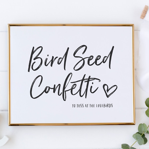 Bird Seed Confetti Wedding Sign - To Toss at the Lovebirds - Bird Seed Wedding Toss - Wedding Ceremony Send Off Ideas - Wedding Confetti