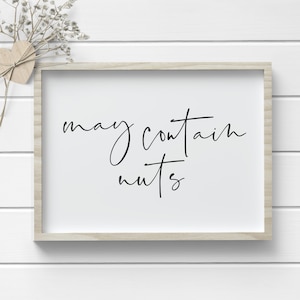 May Contain Nuts Sign - Nut Allergy Warning Sign - Party Food Labels - Nut Allergy Alert Sign - Wedding Food Label Cards - Allergy Labels