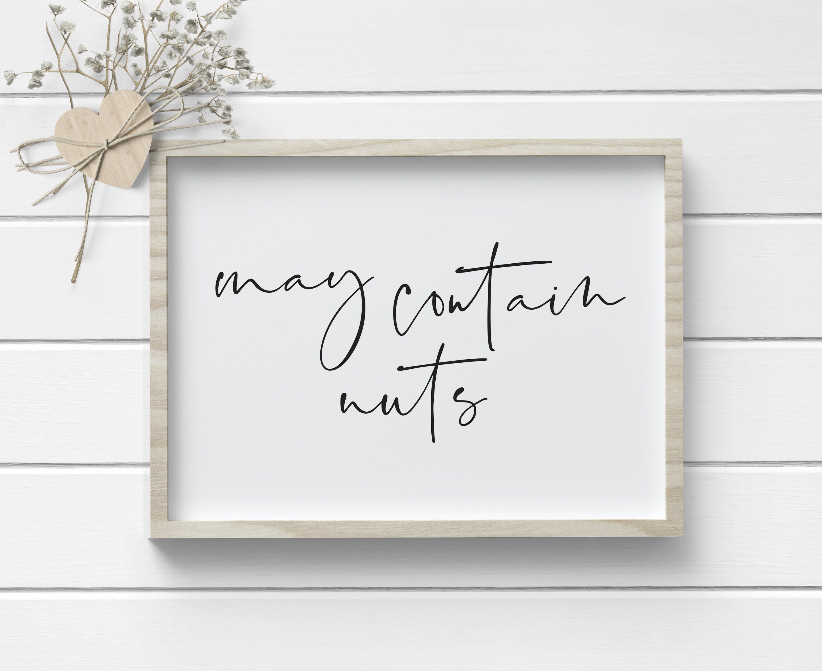 May Contain Nuts Sign - Nut Allergy Warning Sign - Party Food Labels - Nut Allergy Alert Sign - Wedding Food Label Cards - Allergy Labels