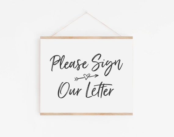 Please Sign Our Letter Sign - Wooden Letter Wedding Guest Book