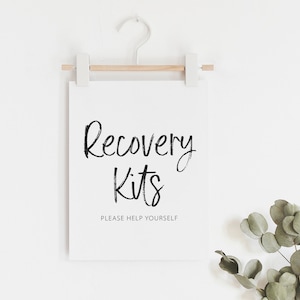 Bachelorette Party Recovery Kits Sign - Please Help Yourself - Hangover Recovery Kit Printable for Bachelorette - Wedding Hangover Kit Sign