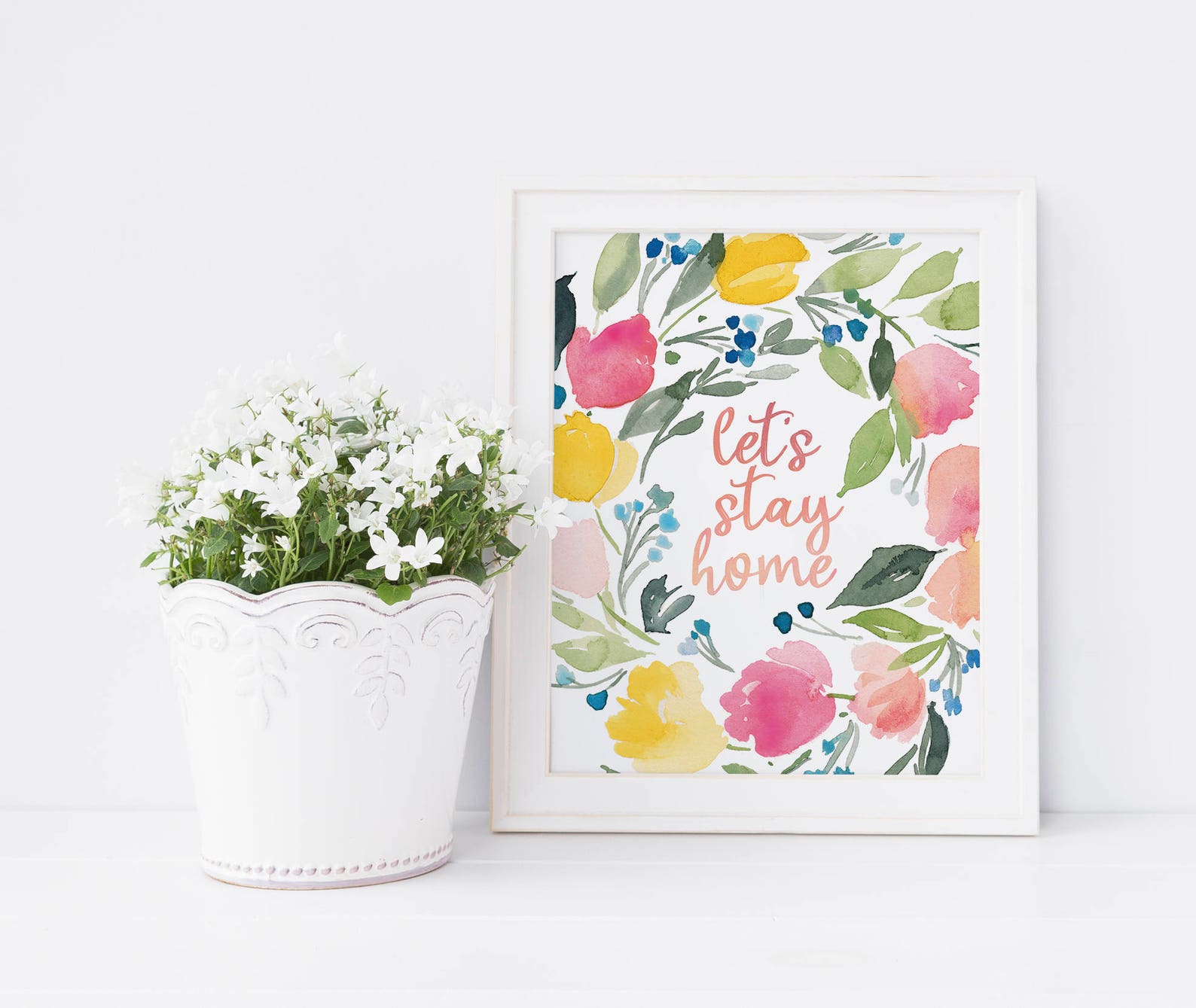 Let's Stay Home Print Let's Stay Home Sign | Etsy