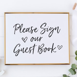 Please Sign Our Guest Book Sign - Wedding Guest Book Table Sign - Sign the Guestbook Sign - Printable Wedding Sign - Modern Wedding Sign