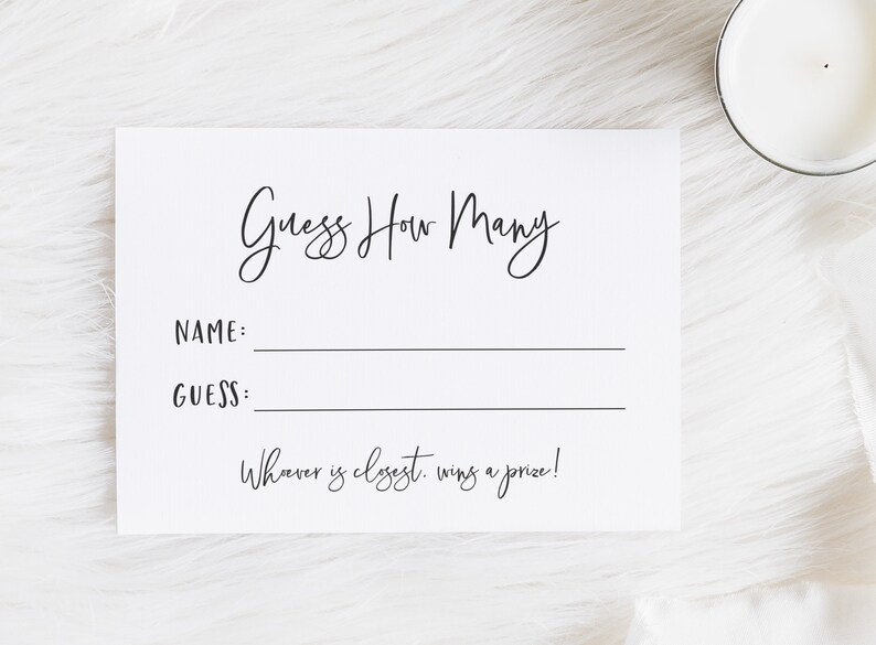 Guessing Game Cards Printable Guess Cards Guess How Many Etsy