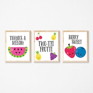 Two-tti Frutti Party Signs - Two-tti Fruity Birthday Decor - Second Birthday - Fruit Birthday - Fruit Party Decor - Instant Download Signs