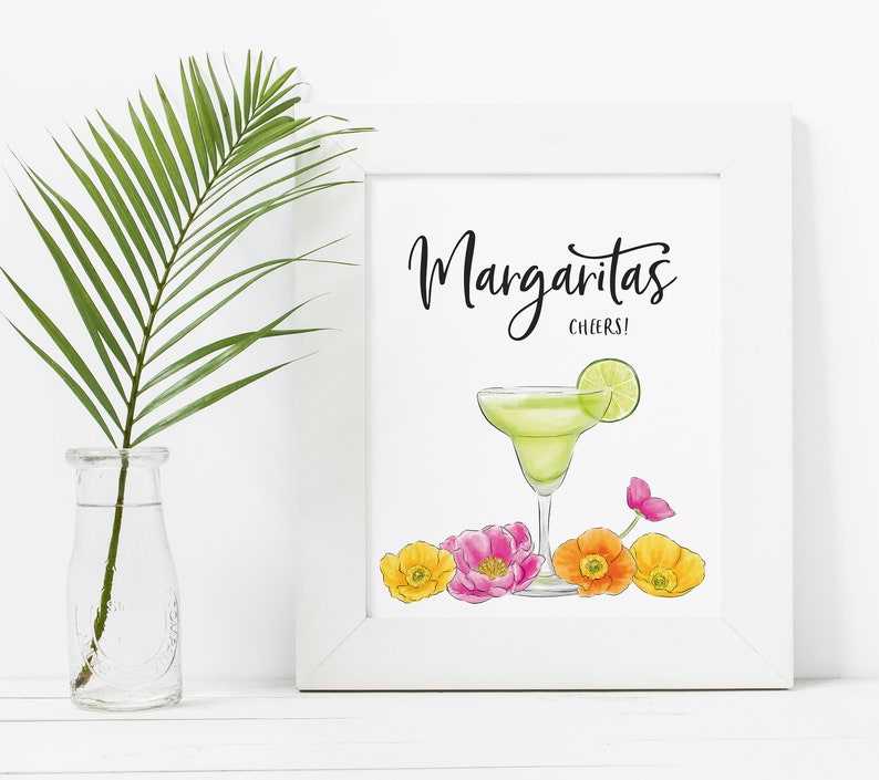 Margaritas Sign Margarita Bar Printable Fiesta Bar Sign - Etsy