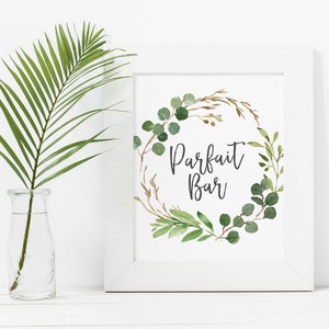 Parfait Bar Sign - Brunch Party Decorations - Baby Shower Brunch Decor - Brunch Shower Decor - Greenery Baby Shower Sign - Printable Sign