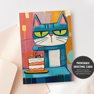 Carte d'anniversaire sarcastique | Carte d'anniversaire drôle de chat | Fuck Your Birthday | Carte de voeux imprimable joyeux anniversaire | Anniversaire soeur | Carte d'ami