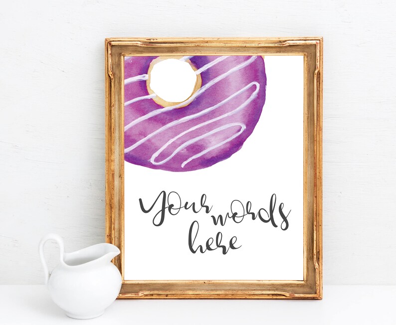 Purple Donut Decor Donut Party Decorations Donut Party Supplies Custom Donut Sign Donut Birthday Party Sign Donut Party Printable