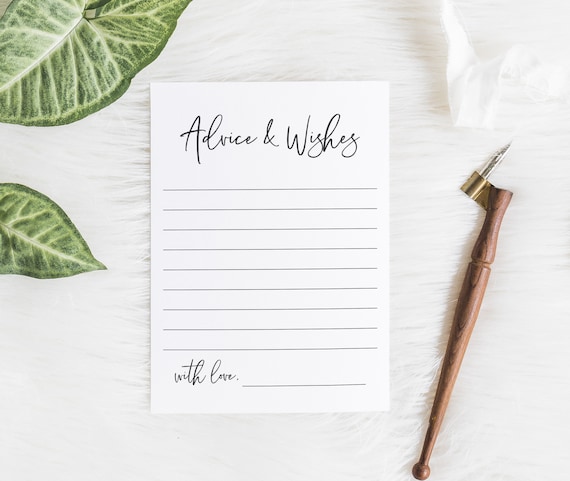 Advice and Wishes Card Printable Advice Cards Baby Shower | Etsy