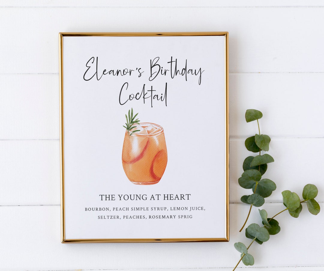Birthday Party Signature Drink Sign 80th Birthday Party Decorations