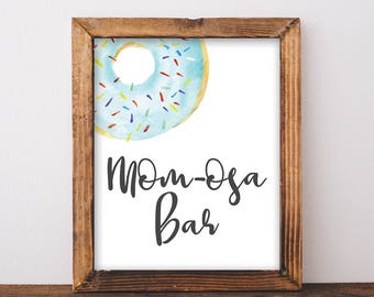 Donut Baby Shower Signs - Momosa Bar Sign - Donut Dessert Table Sign - Donut Party Decor - Mimosa Bar Sign - Donut Party Printables