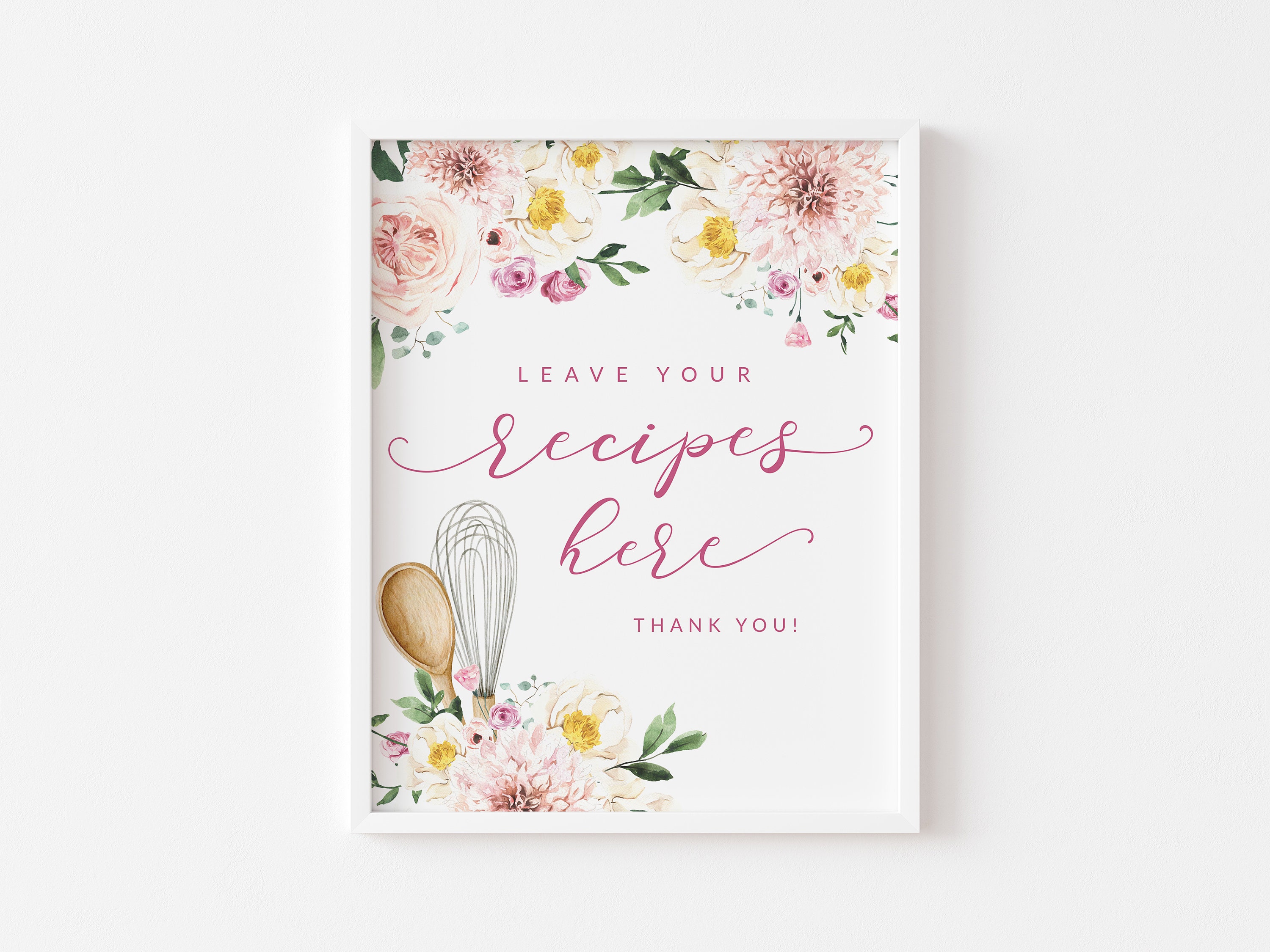 Kitchen Themed Bridal Shower Printable Recipe Cards and Sign - Leave Your Recipes Here - Soon to be Whisked Away Kitchen Themed Bridal Shower Printable Recipe Cards and Sign - Leave Your Recipes Here - Soon to be Whisked Away