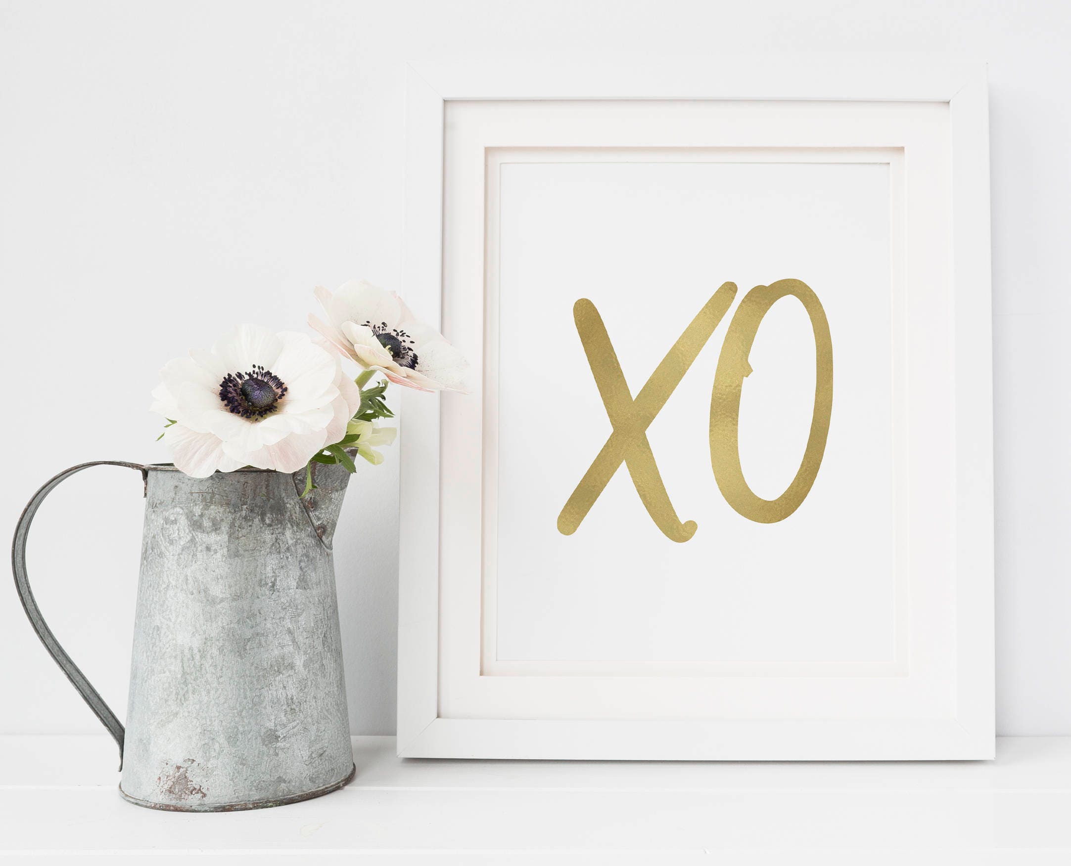 XO Print Gold XO XO Sign Bedroom Wall Art Bedroom Etsy