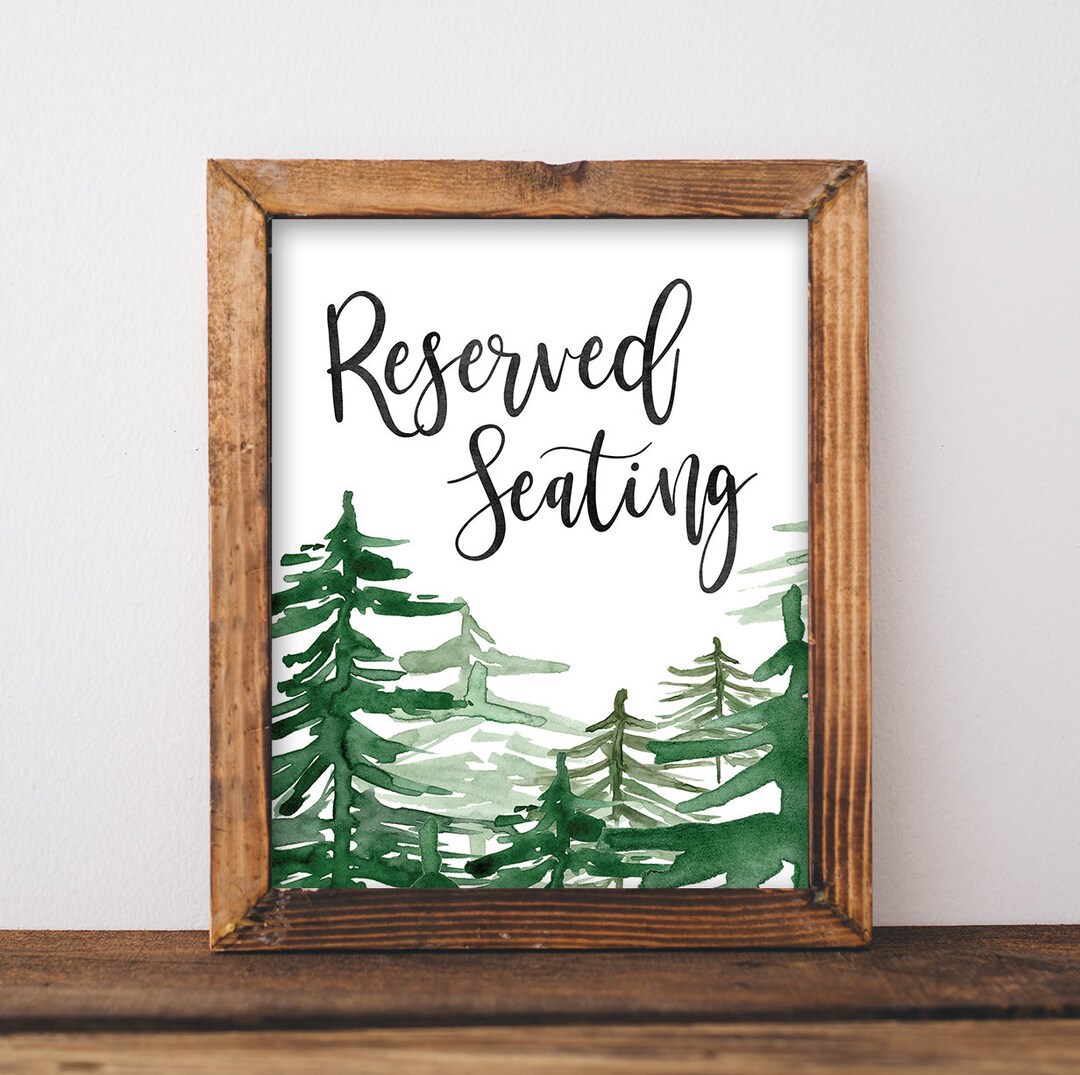 Reserved Seating Sign Wedding - Printable Reserved Sign - Rustic ...