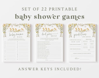 Spring Ducklings Baby Shower Game Bundle - Set of 22 Printable Baby Games - Duck Baby Shower Games - Rubber Ducky Theme - Spring Babies