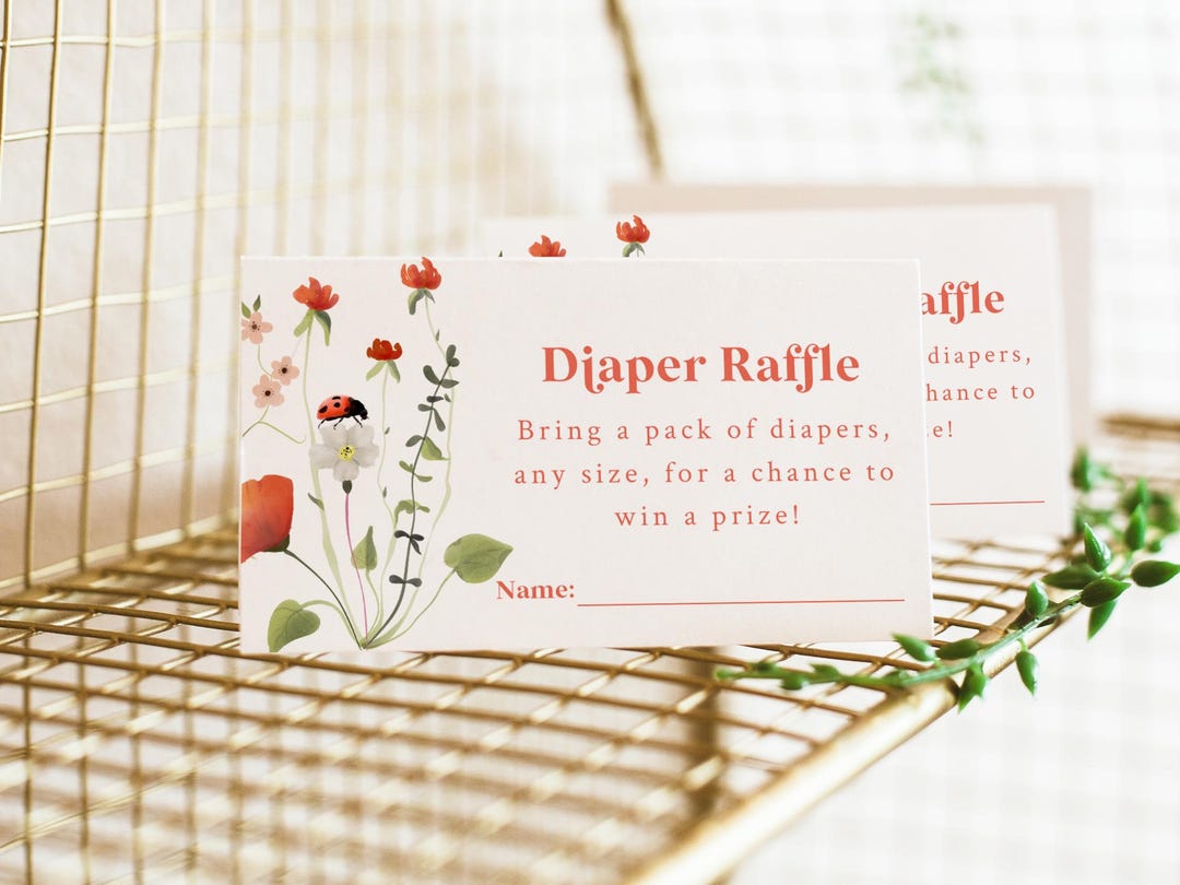 Ladybug Diaper Raffle Tickets | A Little Lady is on the Way | Printable ...