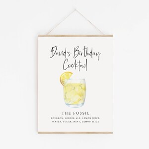Signature Drink Birthday Sign - Funny Adult Birthday Decorations - Printable Cocktail Sign - Watercolor Signature Cocktail Sign - Bar Sign