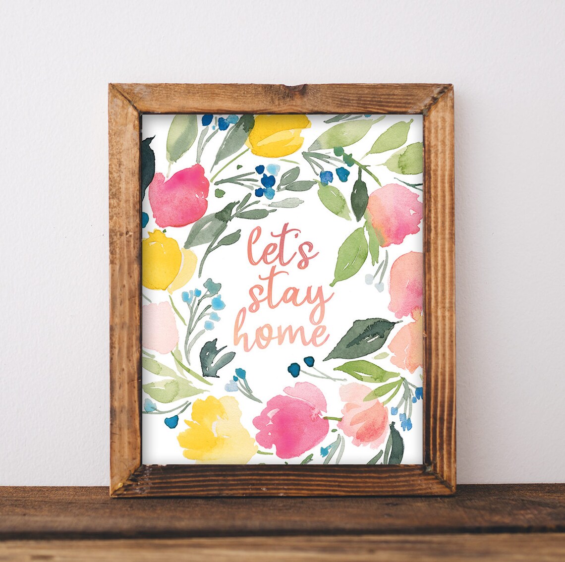 Let's Stay Home Print Let's Stay Home Sign | Etsy