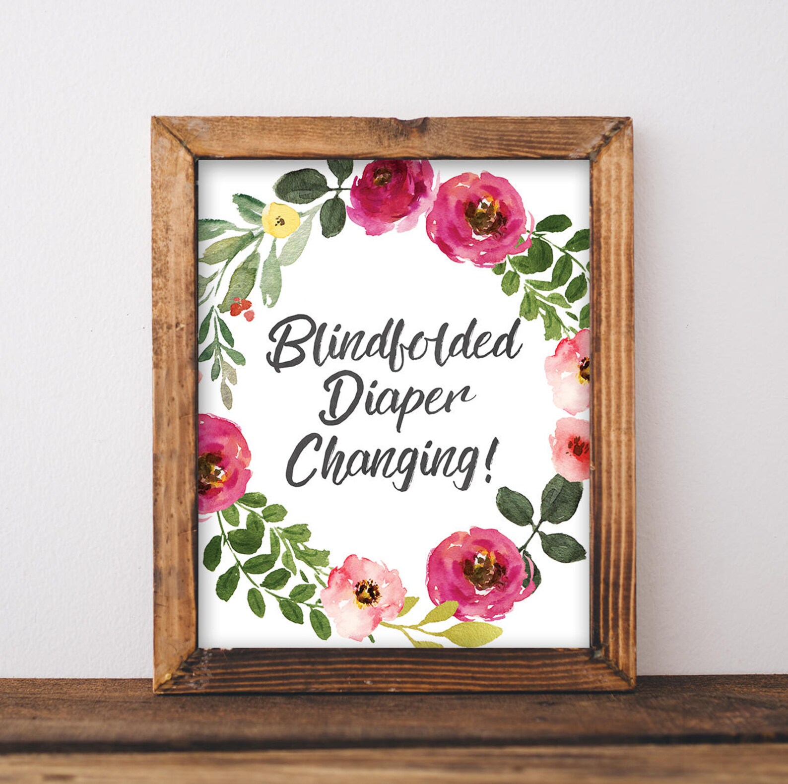 Baby Shower Games Printable Blindfolded Diaper Changing Sign Etsy