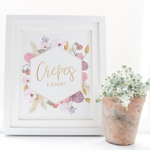 Crepe Bar Sign - Brunch For Baby Decor - Crepes Sign - Berry Baby Shower - Berry Bridal Shower - Baby Brunch - Berry Decor - Spring Shower