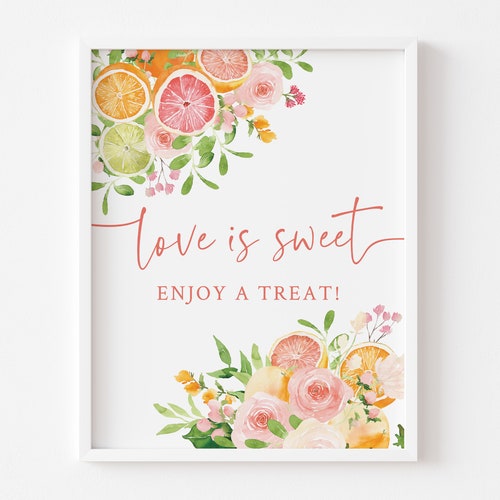 Citrus Bridal Shower Dessert Table Sign Printable 8x10 Etsy