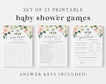 Pink Kitten Baby Shower Game Bundle - Set of 25 Printable Games & Activities - Girl Cat Themed Baby Shower Games - Purrfect Little Baby