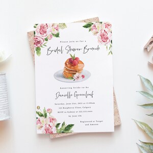 Beere thematische Braut Brunch-Einladung - Sommer-Brautdusche lädt ein - Rosa Brautdusche druckbare Einladung - Himbeere-Party-Einladung