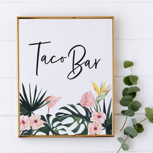 Taco Bar Sign - Tropical Taco Station Sign - Summer Party Decorations - Taco Party Decorations - Tacos Sign - Wedding Taco Station Sign