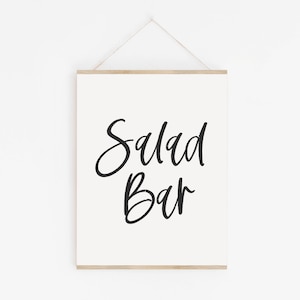 Salad Bar Sign - Wedding Food Station Signs - Salad Station Sign - Black and White Wedding Signs - Modern Minimalist Wedding Signage