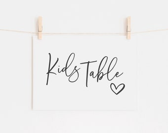 Wedding Kids Table Sign - Simple Wedding Sign - Kids Table Wedding Printable - Kids Wedding Ideas - Kids Activity Station Sign