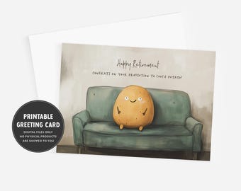 Lustige Karte zum Ruhestand | Grußkarte zum Ruhestand | Couch Potato Karte | Humorvolles Geschenk zum Ruhestand | Papa Ruhestand Karte