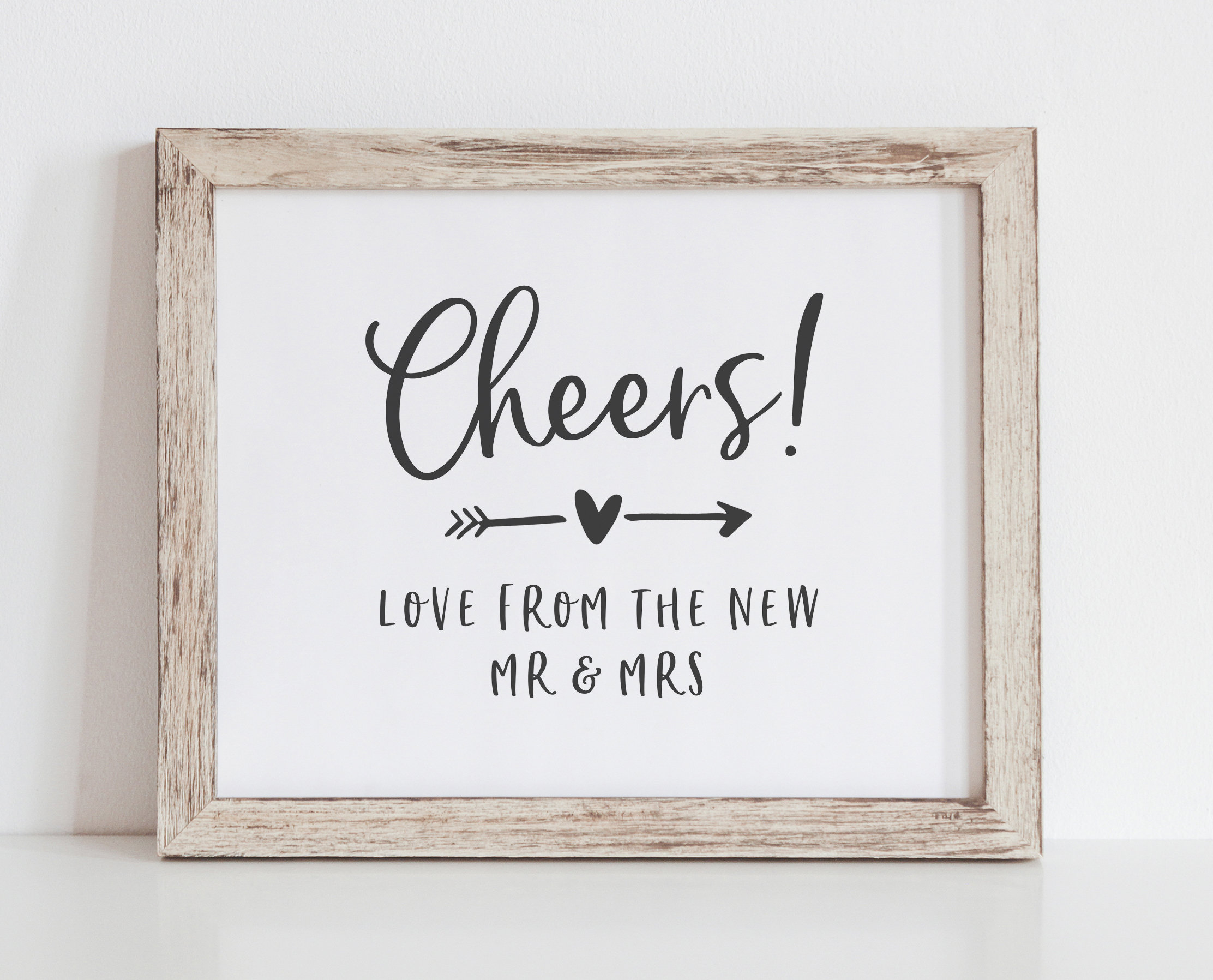 Wedding Bar Sign - Cheers From the New Mr and Mrs - Cheers Bar