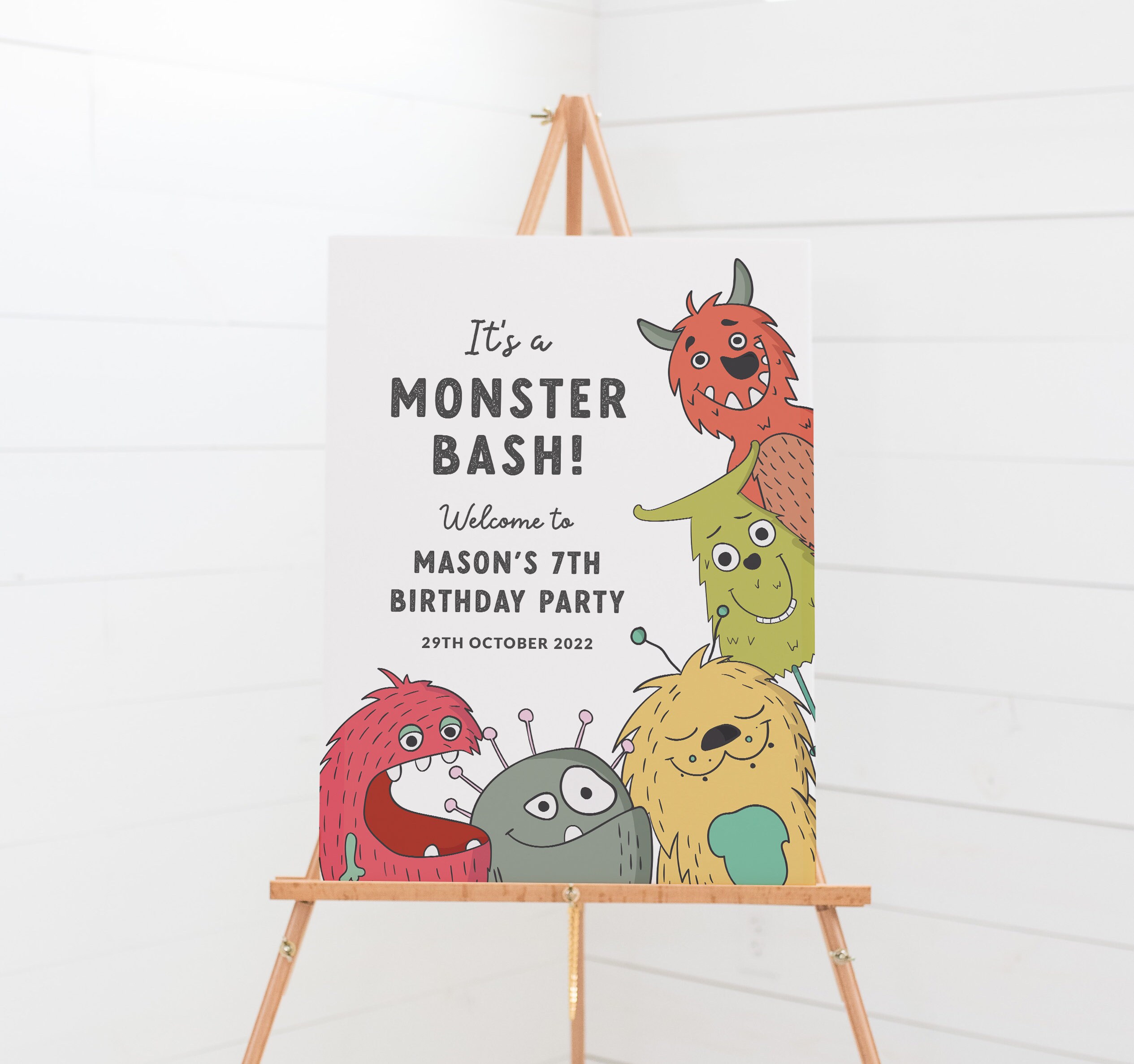 Affiche De Bienvenue De La Fete Danniversaire Monster Bash Etsy Canada